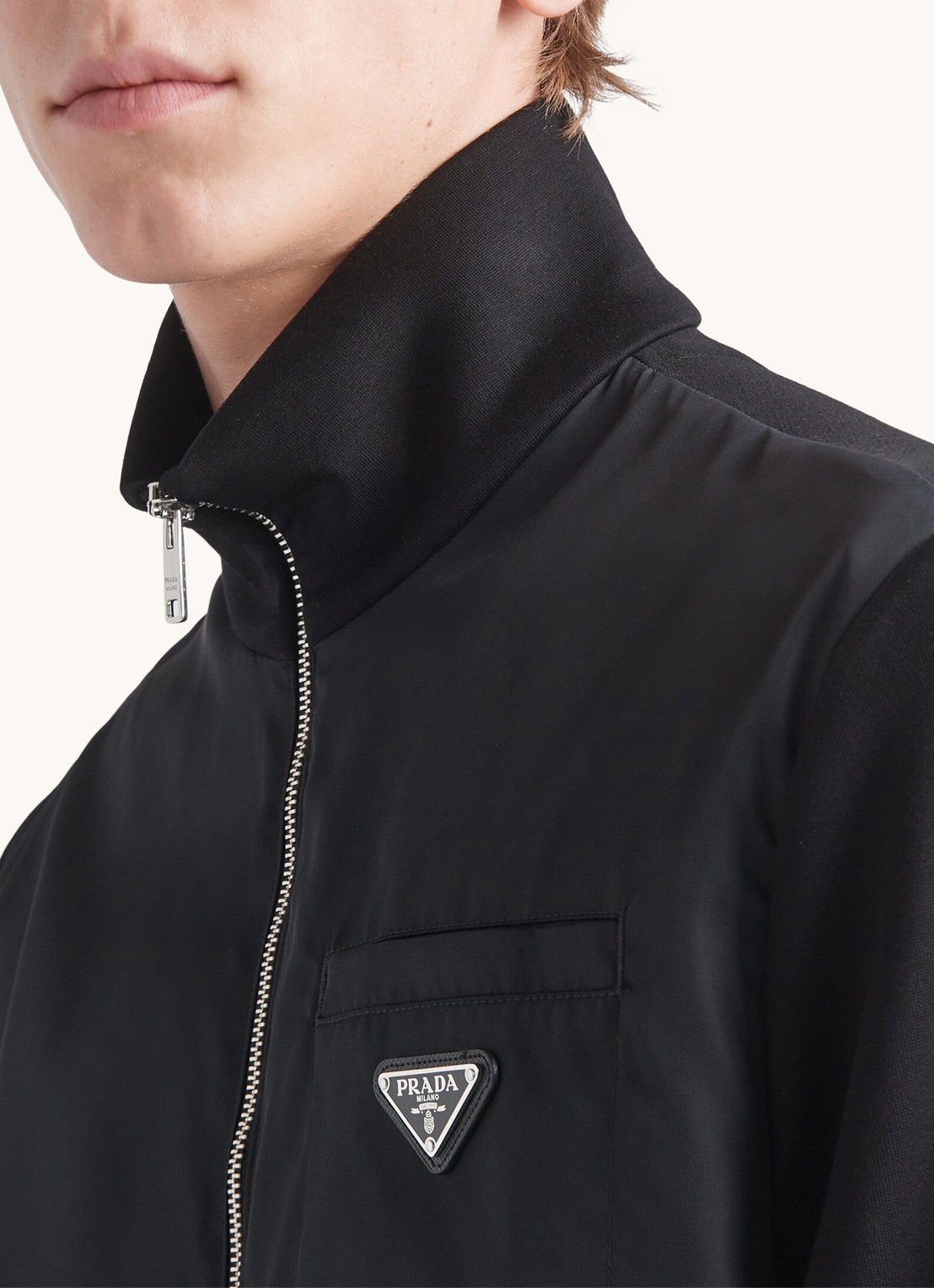 Prada Sweatvest met logo - detail 2 zwart