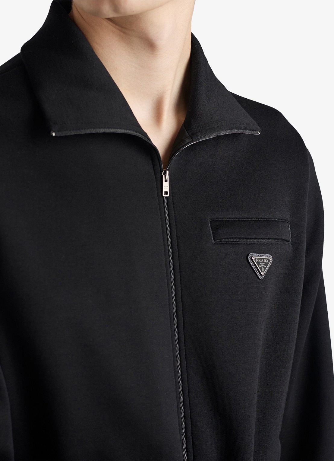 Prada Sweatvest met ritszakken - detail 6 zwart