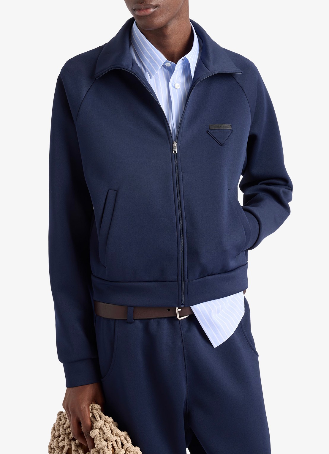 Prada Sweatvest met steekzakken - detail 3 donkerblauw