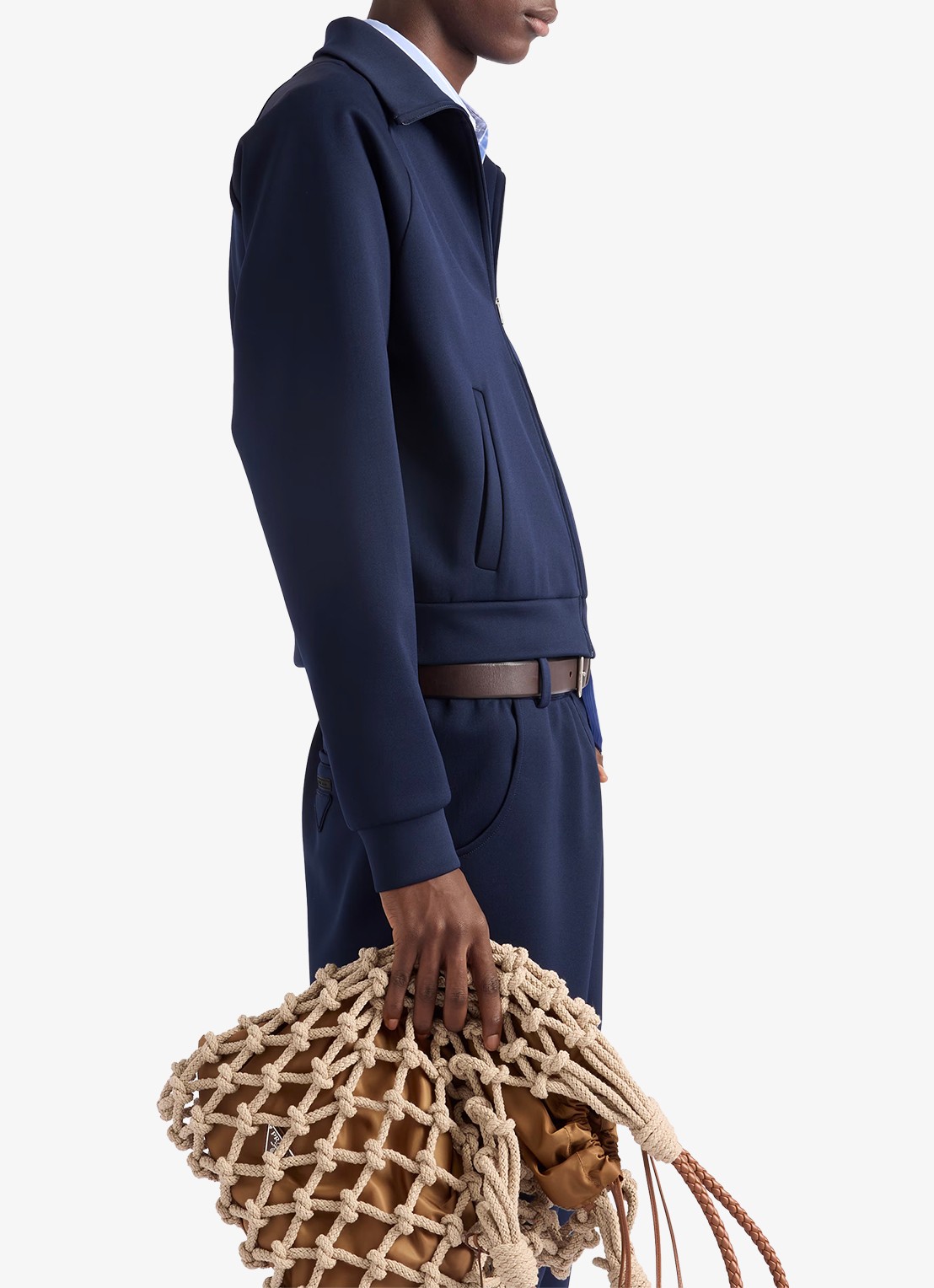 Prada Sweatvest met steekzakken - detail 4 donkerblauw