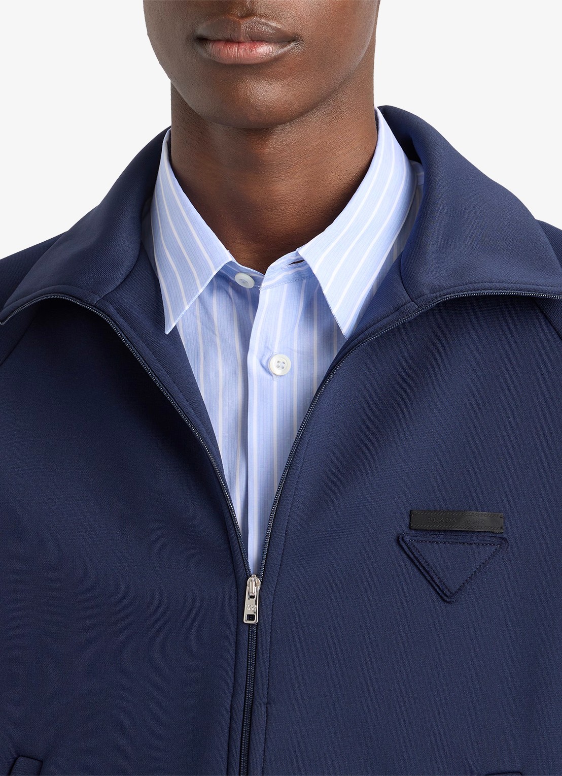 Prada Sweatvest met steekzakken - detail 5 donkerblauw