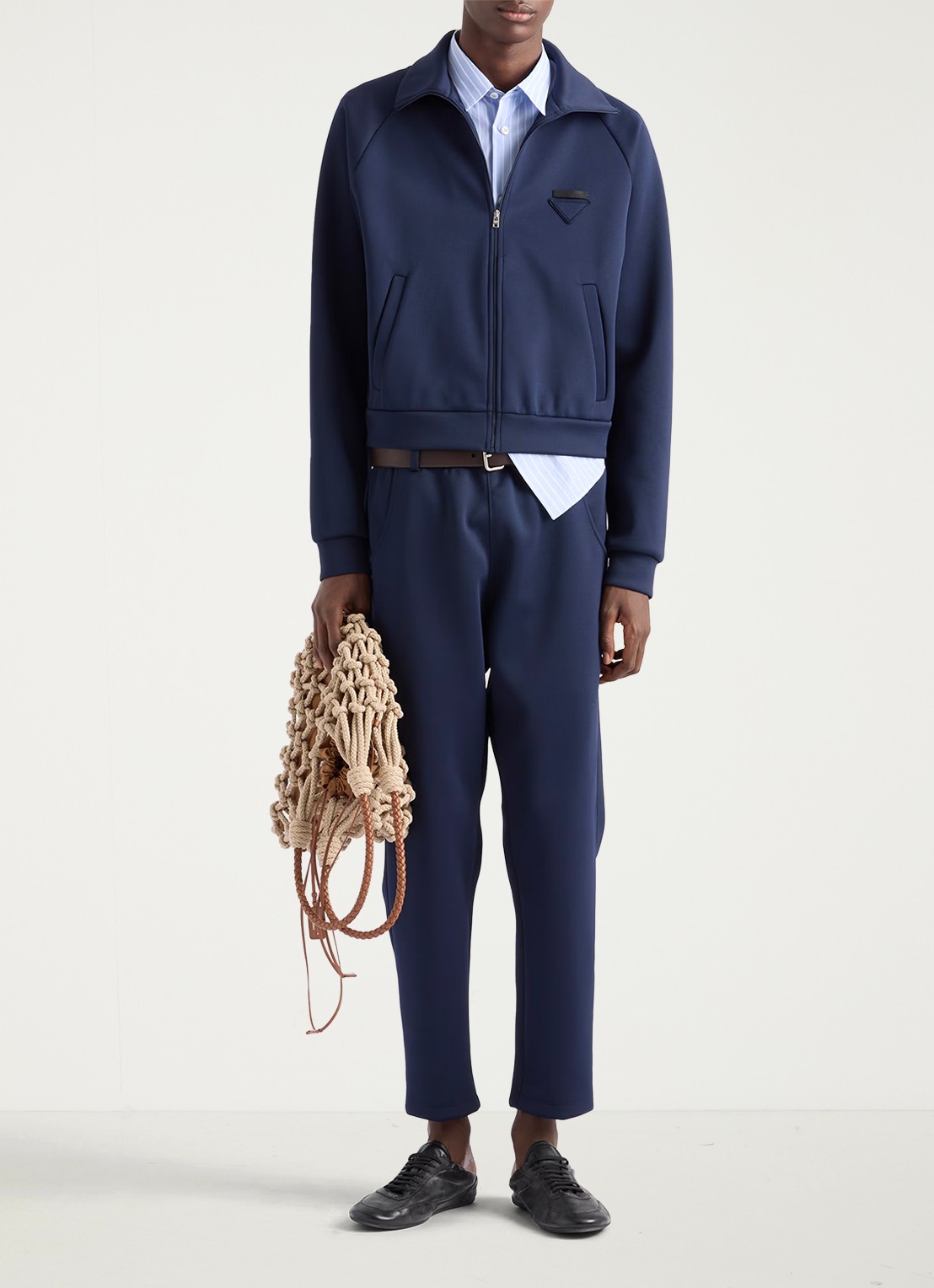 Prada Sweatvest met steekzakken - voorkant 2 donkerblauw