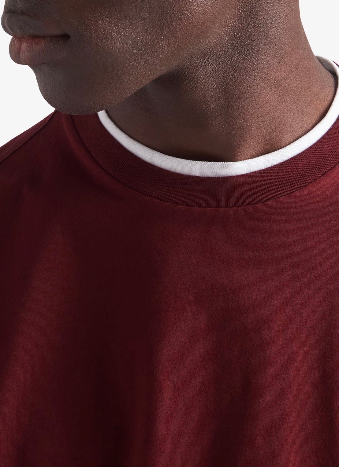 Prada T-shirt met contrast - detail 4 bordeauxrood