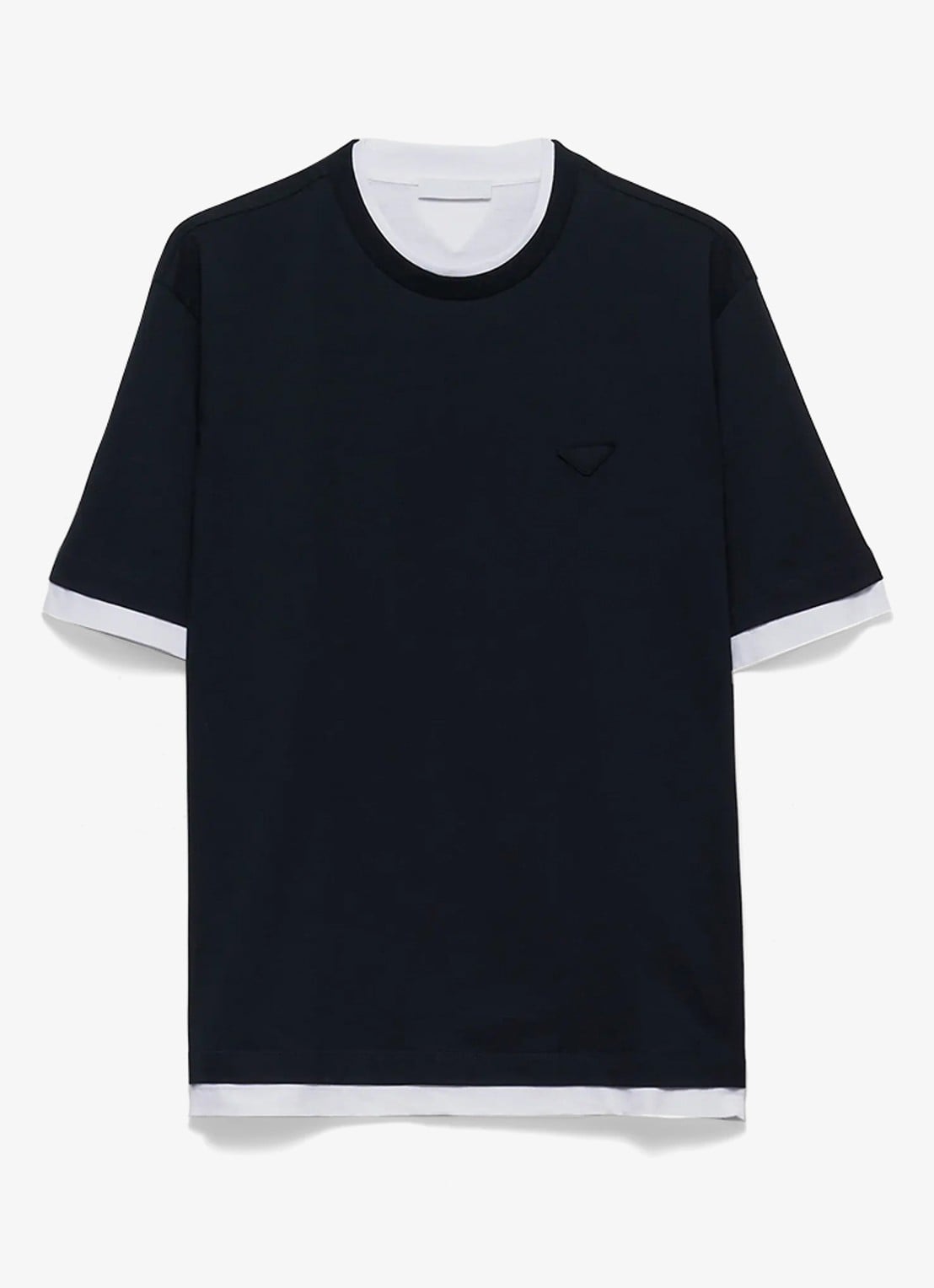 Prada T-shirt met contrast - voorkant 2 blauw