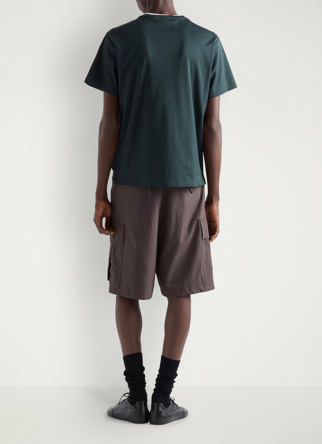 Prada T-shirt met logo - achterkant 5 donkergroen