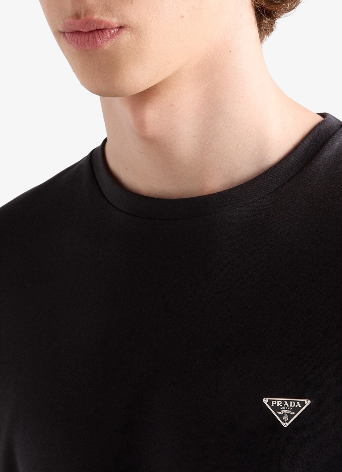 Prada T-shirt met logo - detail 3 zwart