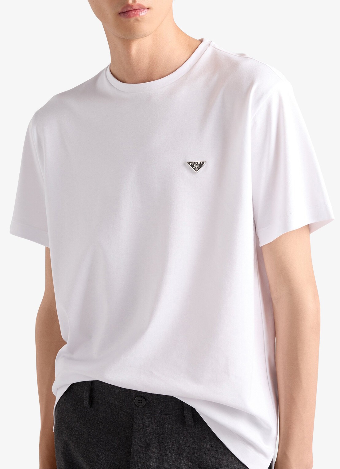Prada T-shirt met logo - detail wit