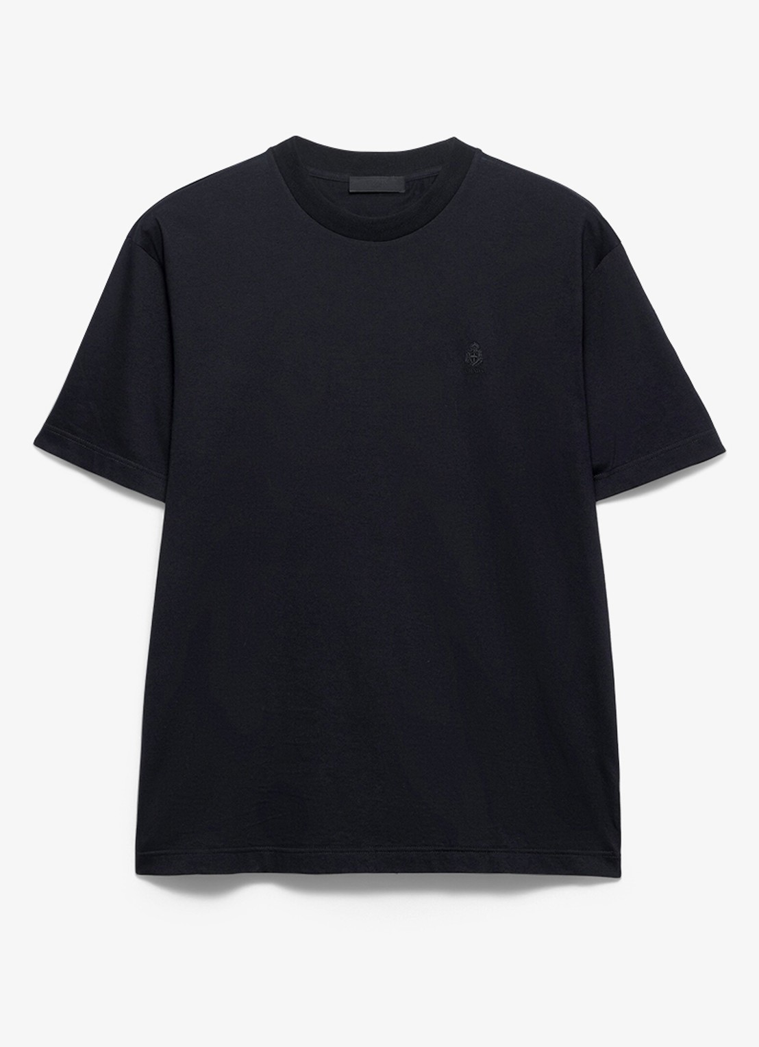 Prada T-shirt met logoborduring - voorkant zwart