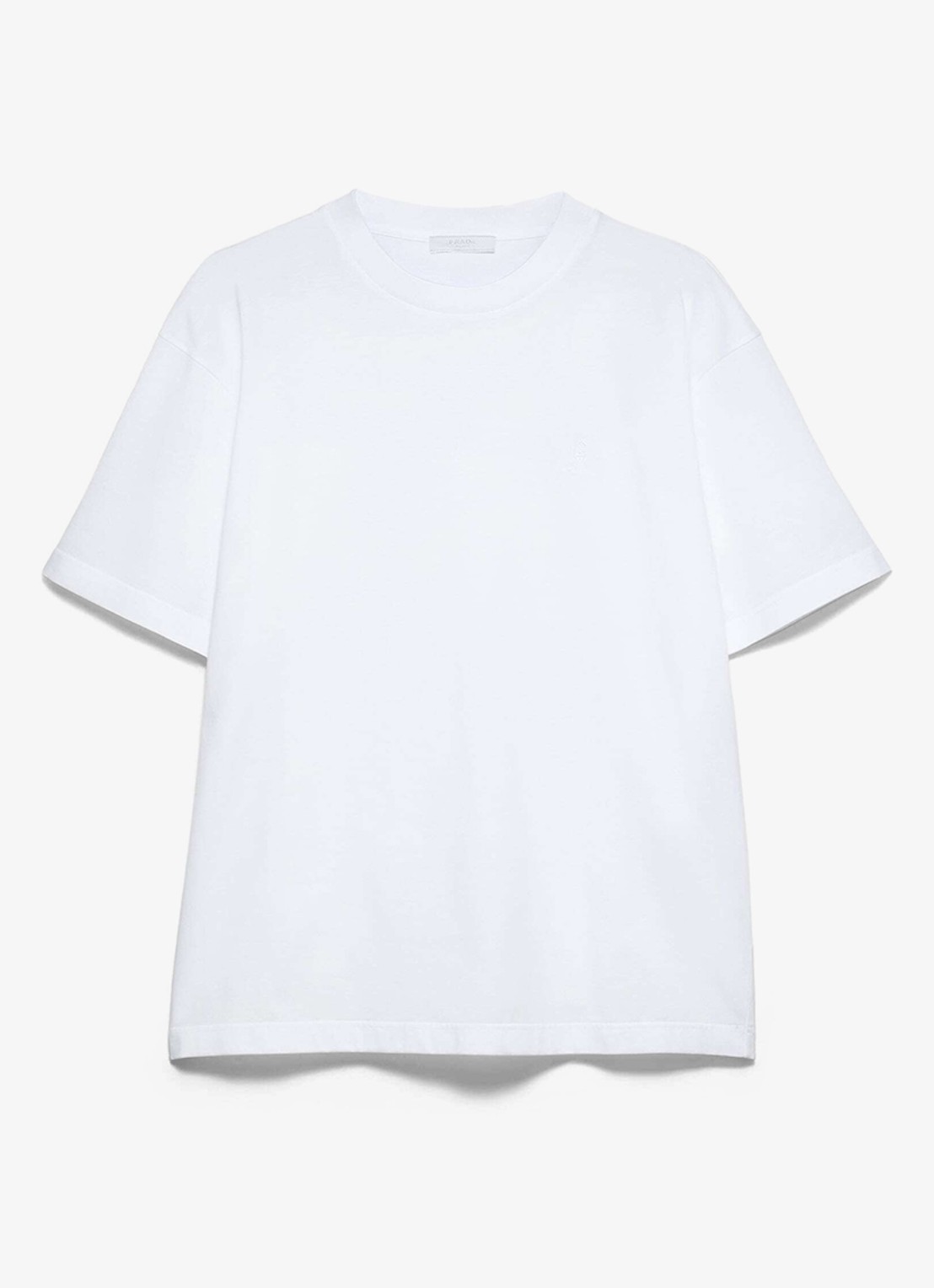 Prada T-shirt met logoborduring - voorkant 4 wit