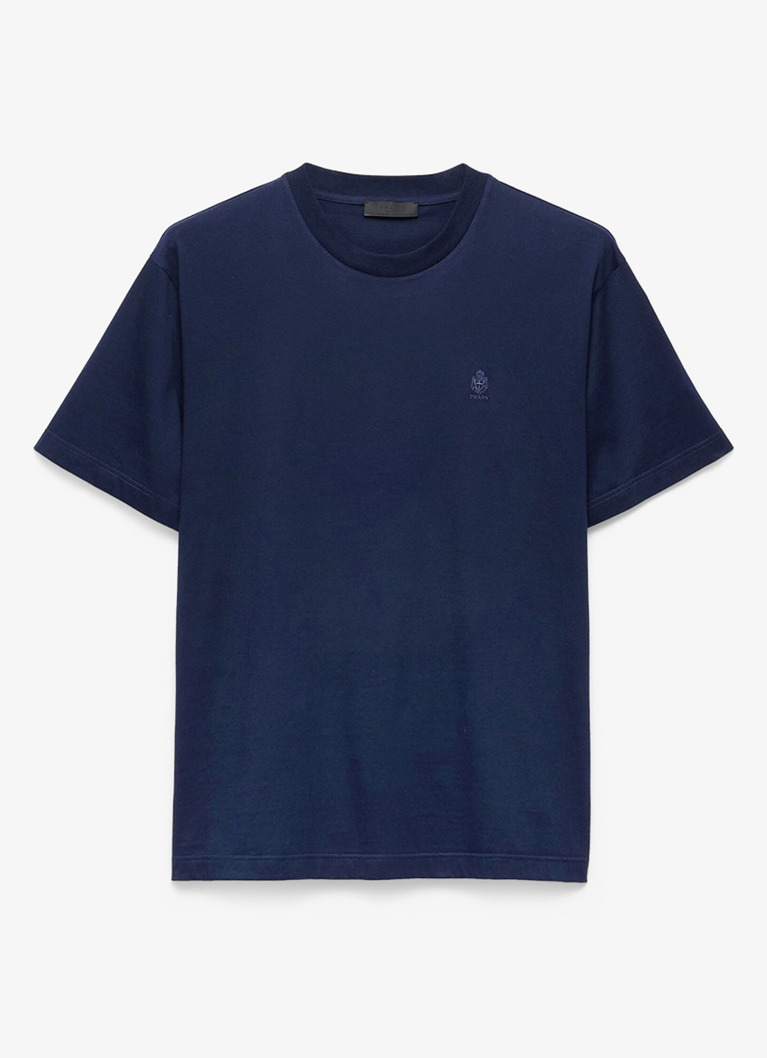 Prada T-shirt met logoborduring - voorkant 5 blauw