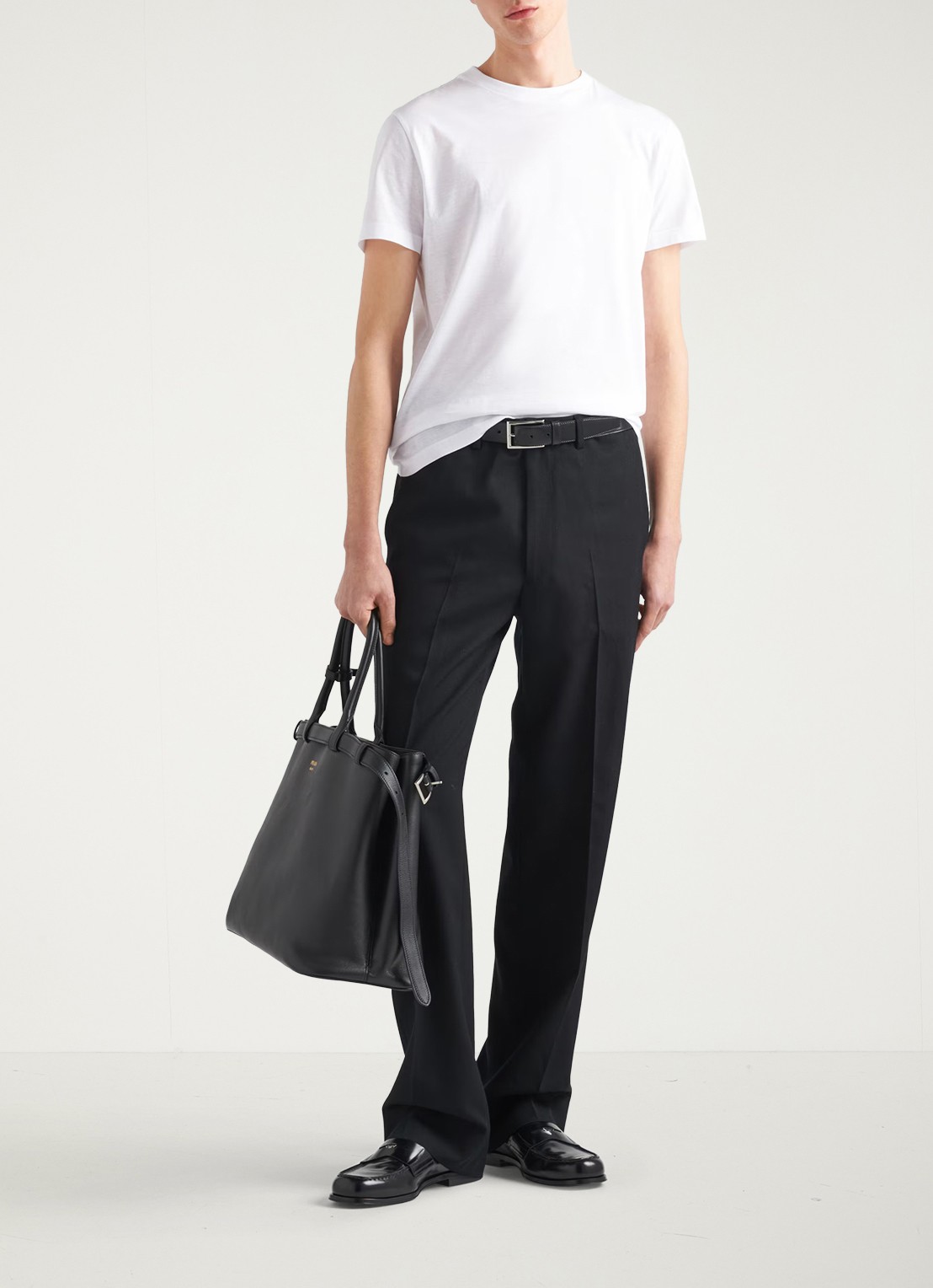 Prada T-shirt met ronde hals in 3-pack - voorkant 2 wit