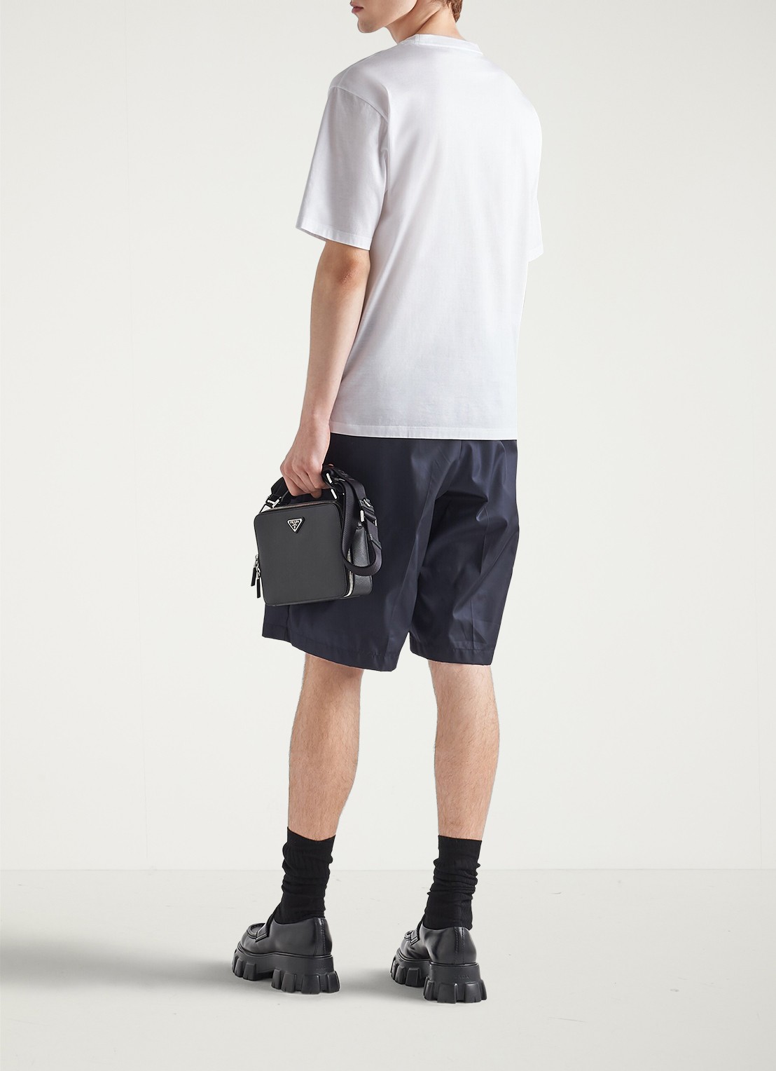 Prada T-shirt van katoen met logo - achterkant 3 wit