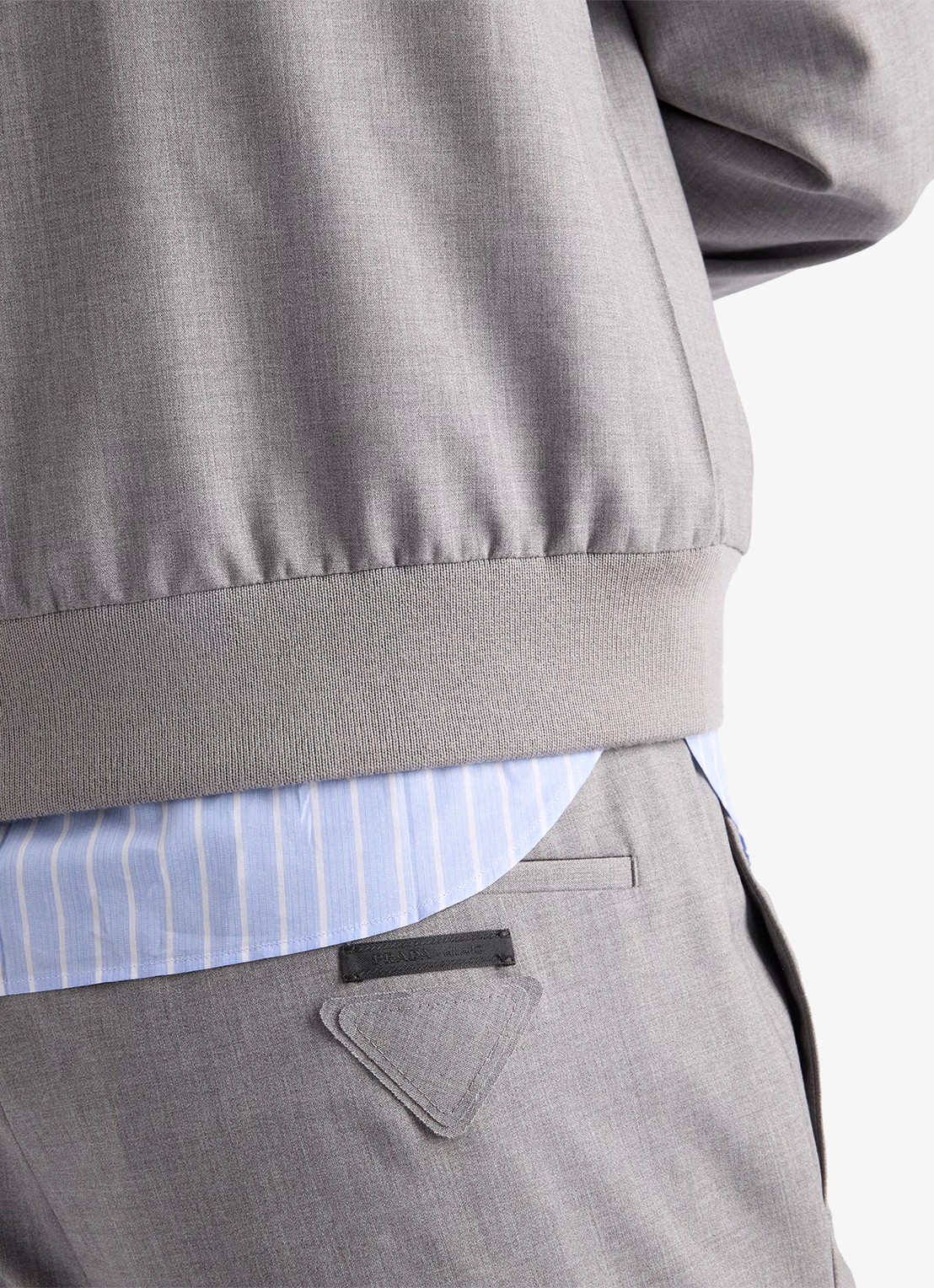 Prada Tapered fit pantalon van wol met steekzakken - detail 5 grijs