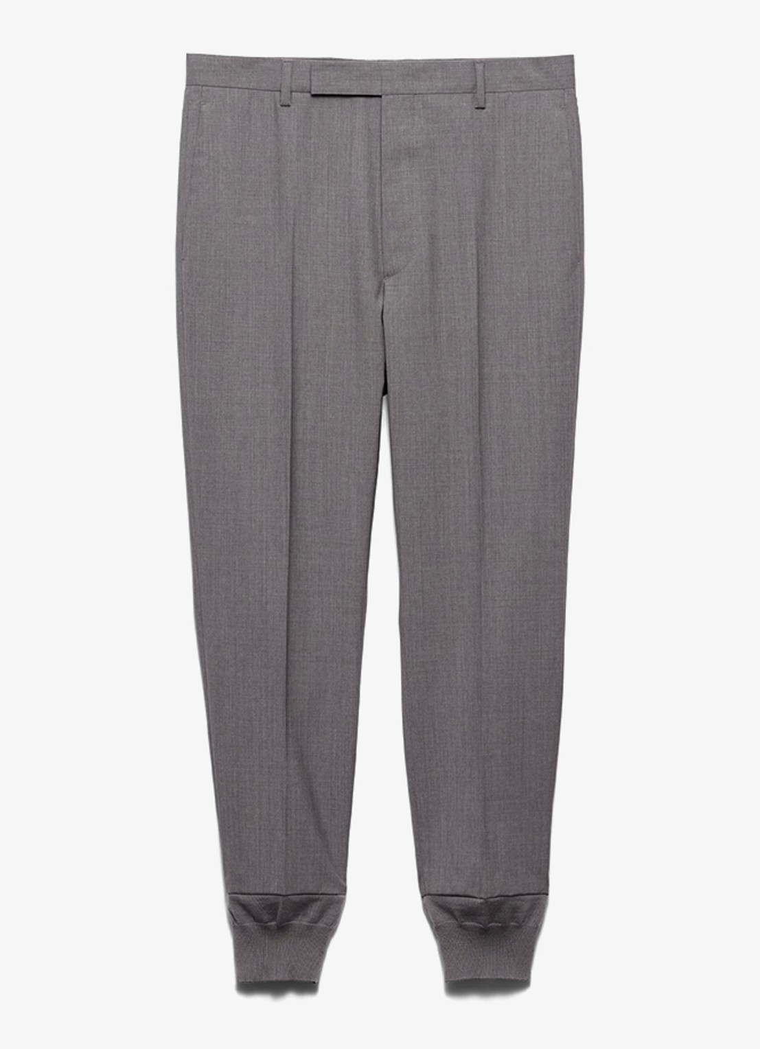 Prada Tapered fit pantalon van wol met steekzakken - voorkant grijs