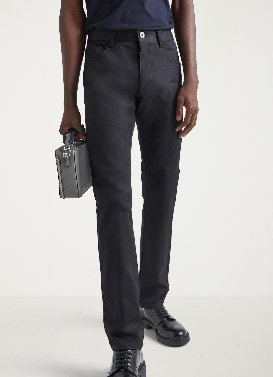 Prada Tapered jeans met stretch - detail zwart