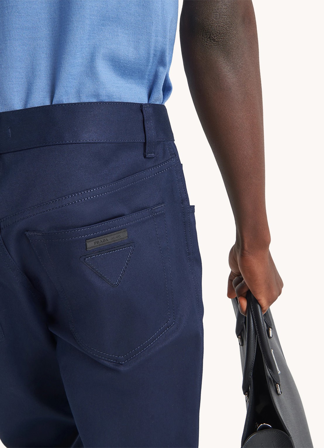 Prada Tapered jeans met stretch - detail 4 indigo