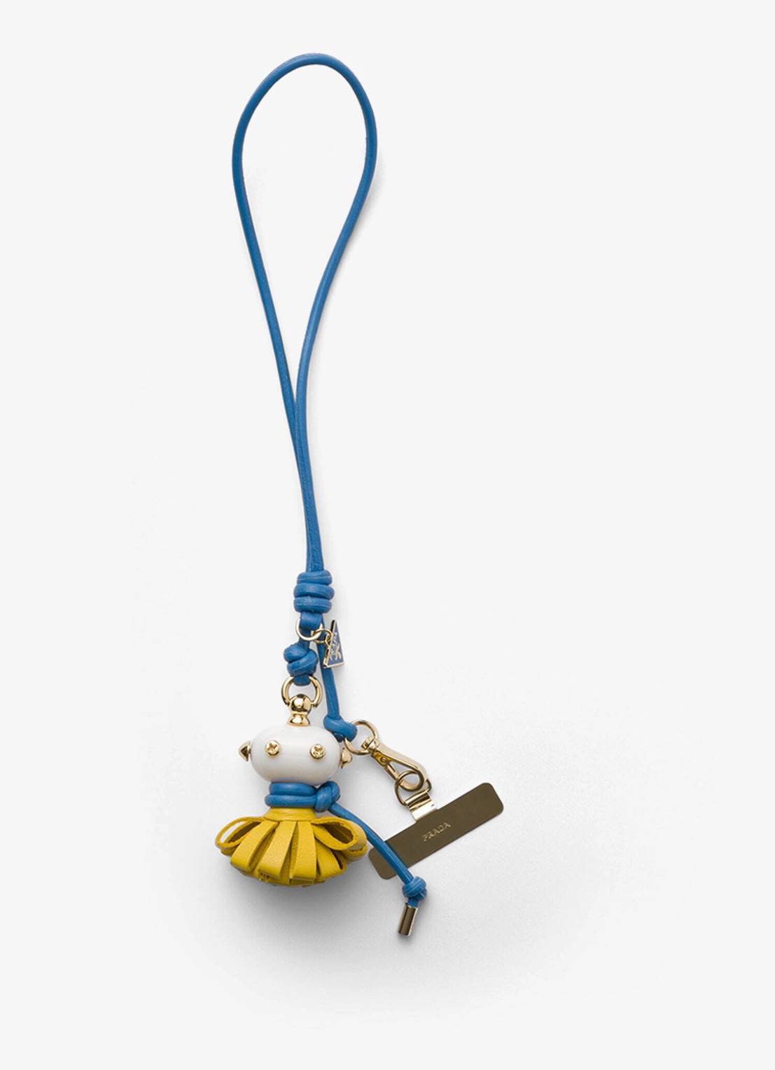 Prada Tasbedel van lamsleer - voorkant blauw