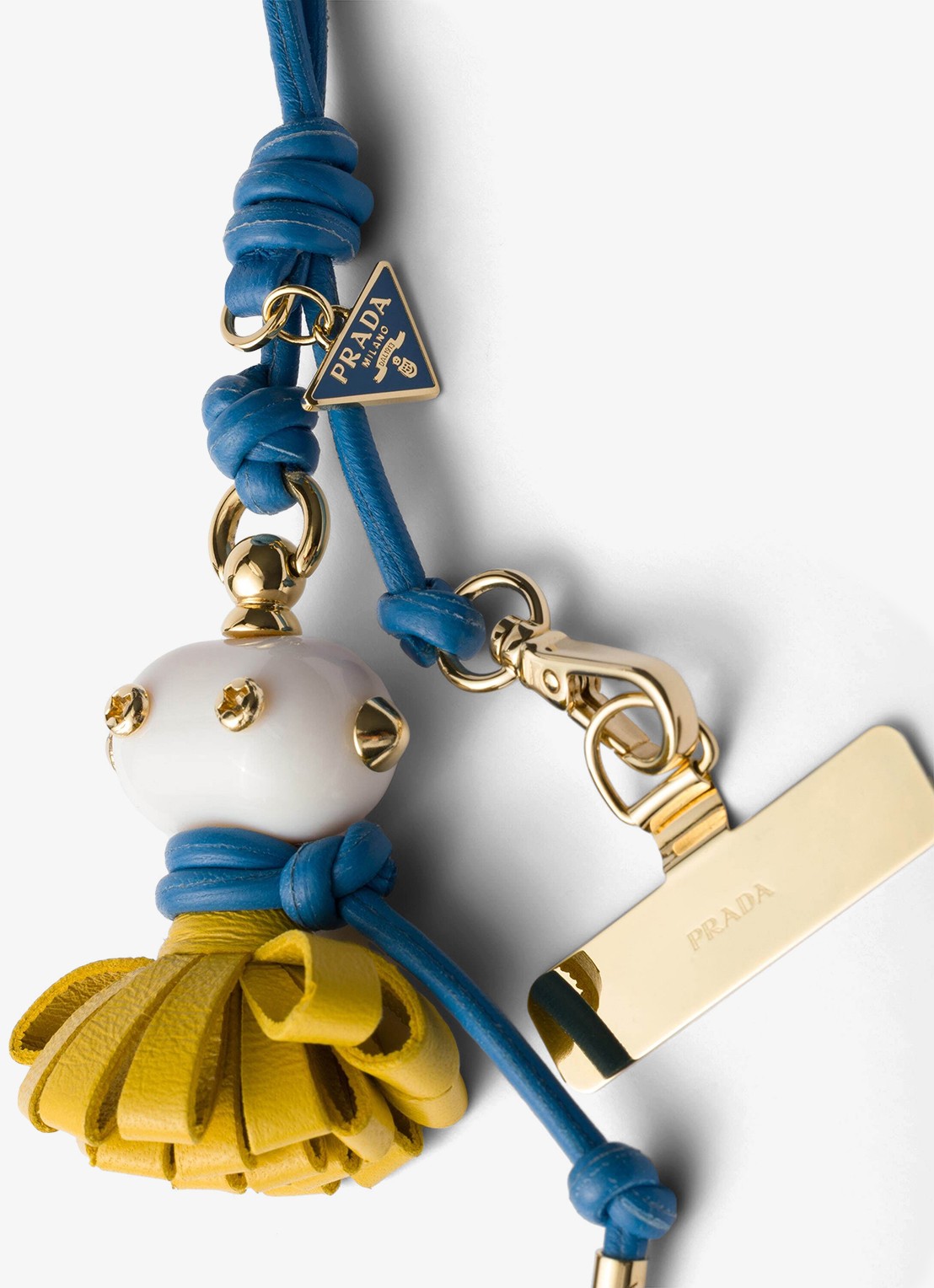 Prada Tasbedel van lamsleer - voorkant 2 blauw