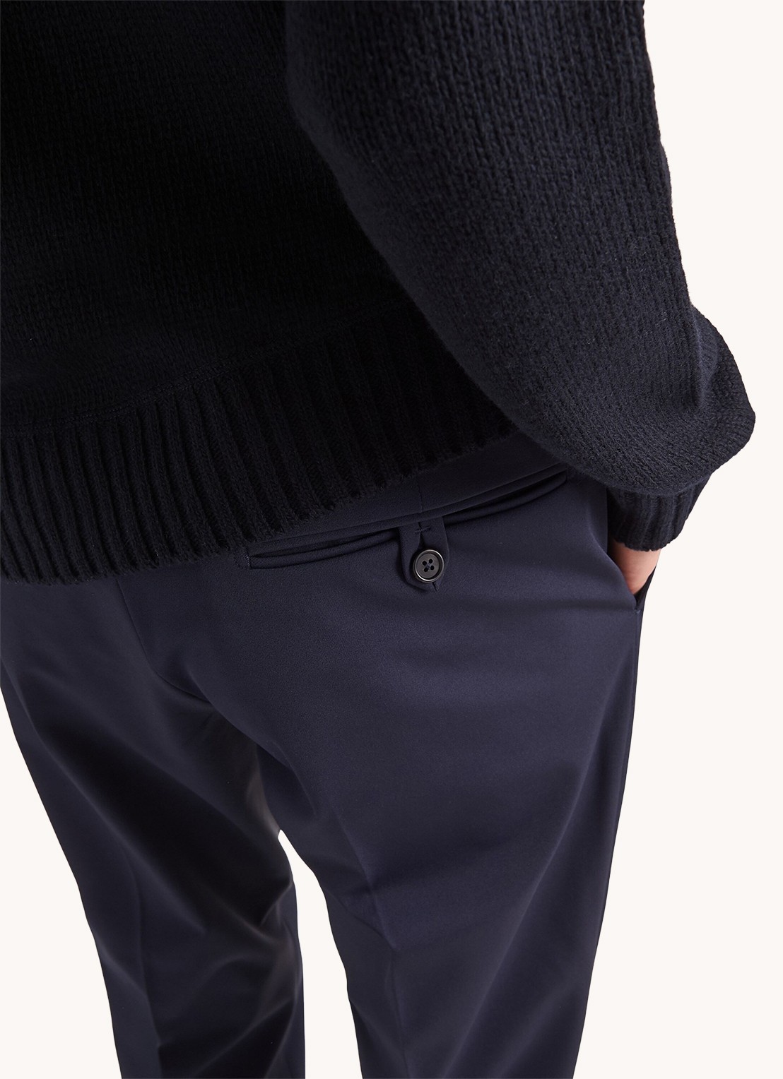 Prada Techno slim fit pantalon met steekzakken - detail 2 donkerblauw