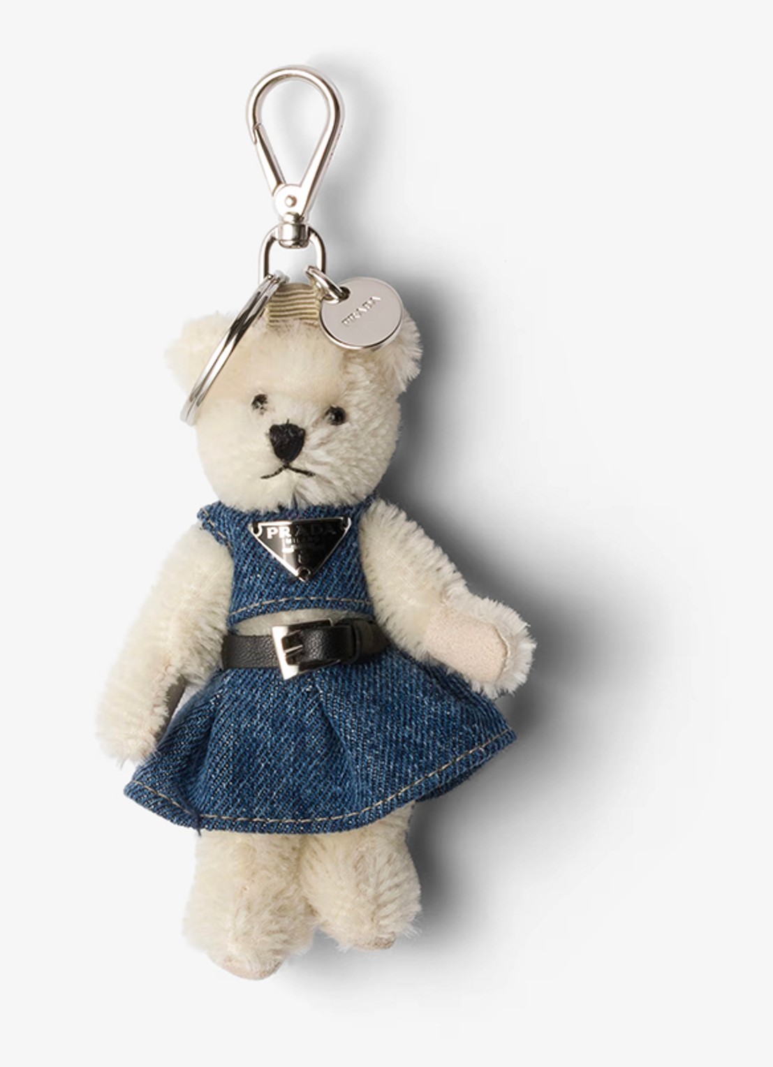 Prada Teddy tasbedel met logo - voorkant wit