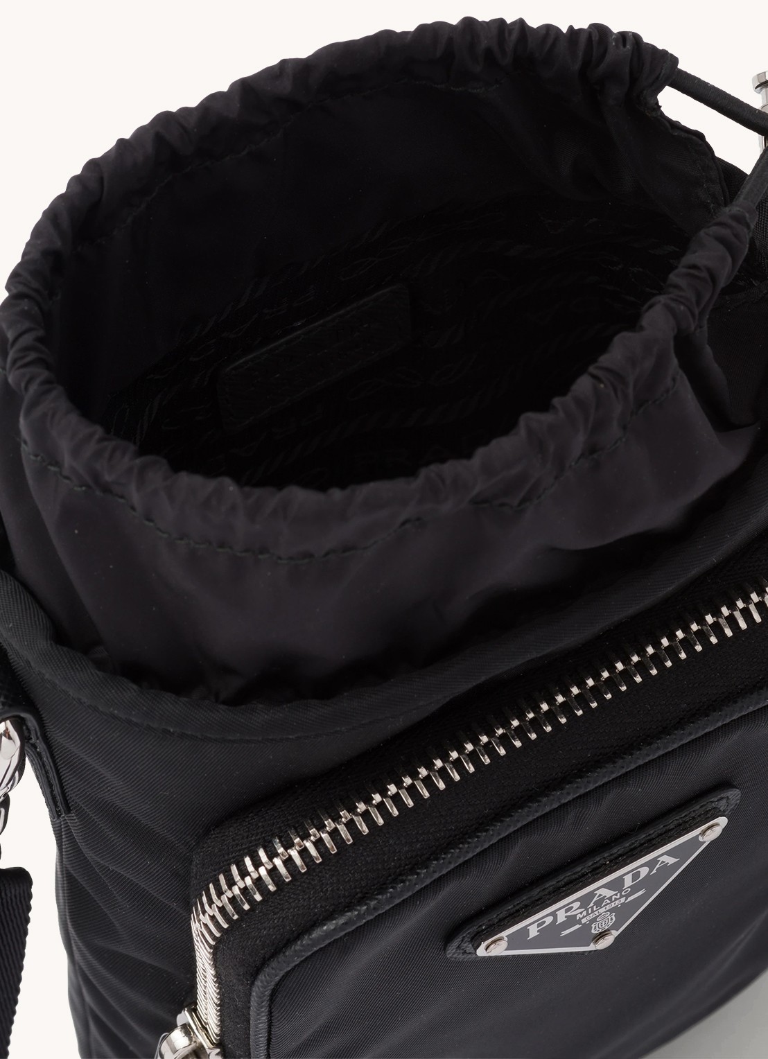 Prada Telefoonhoes met logo en trekkoord - detail 5 zwart