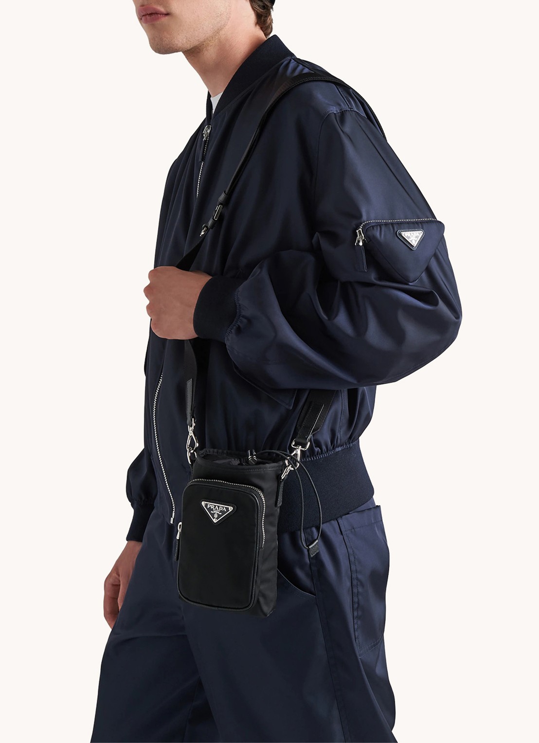 Prada Telefoonhoes met logo en trekkoord - detail 7 zwart