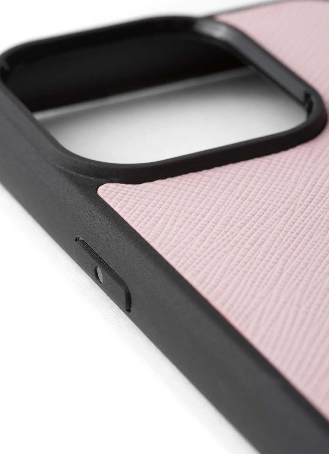 Prada Telefoonhoes van leer voor iPhone 15 Pro - achterkant 3 lichtroze