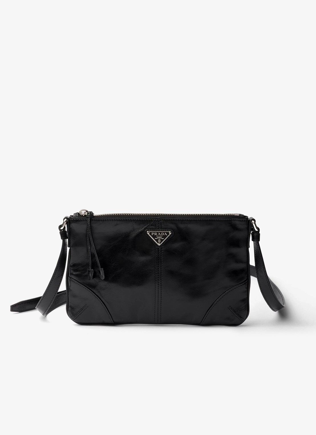 Prada Telefoonhoesje van kalfsleer  - voorkant zwart