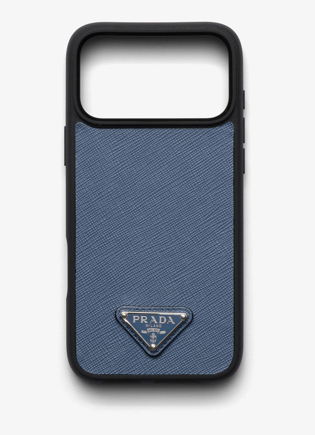 Prada Telefoonhoesje van leer voor iPhone 17 Pro Max - voorkant 2 blauw