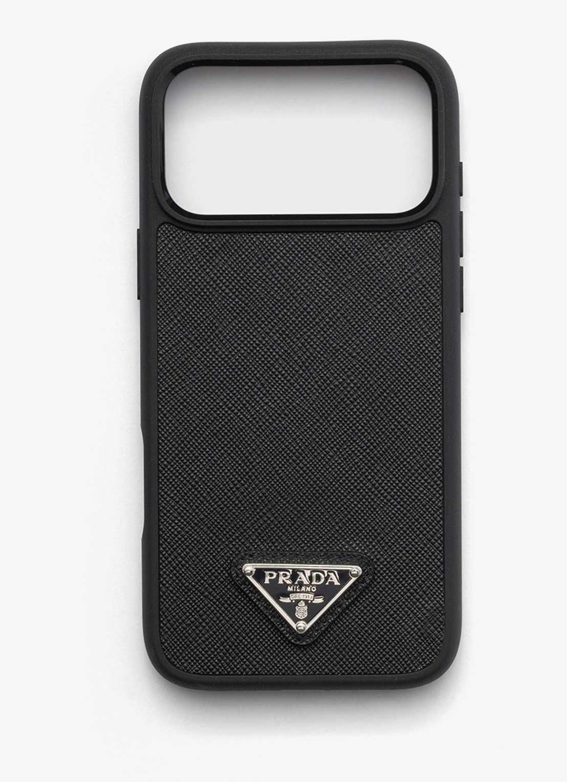 Prada Telefoonhoesje van leer voor iPhone 17 Pro Max - voorkant 2 black