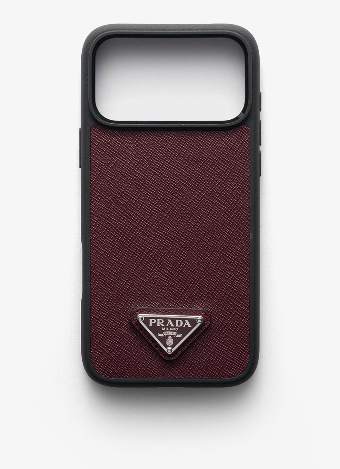 Prada Telefoonhoesje van leer voor iPhone 17 Pro Max - voorkant 2 burgundy