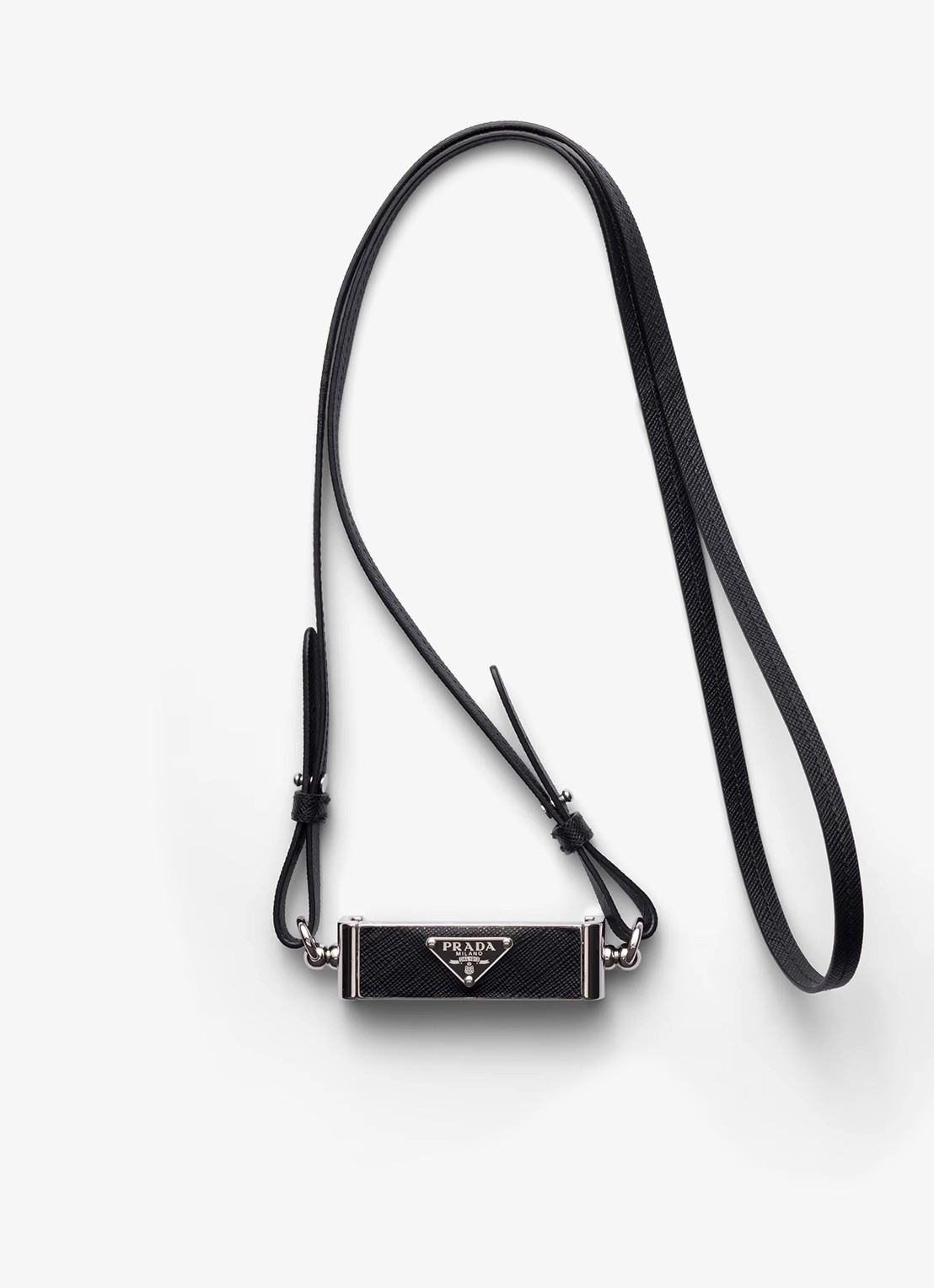 Prada Telefoonhoesje van leer - voorkant zwart