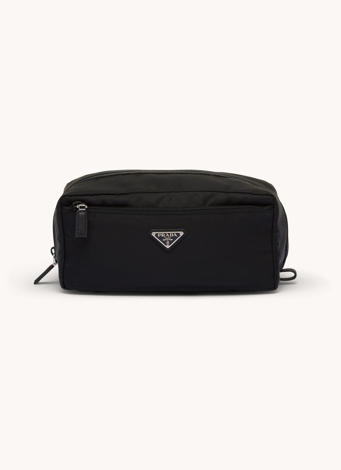Prada Toilettas met leren details - voorkant 8 zwart