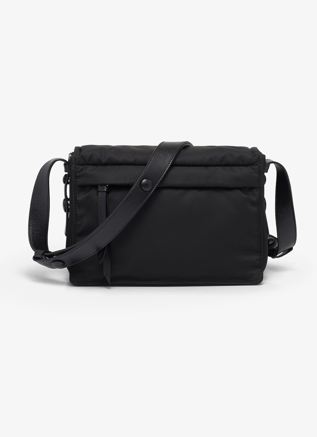 Prada Traveller Re-Nylon Small gewatteerde schoudertas met leren details - achterkant 7 zwart