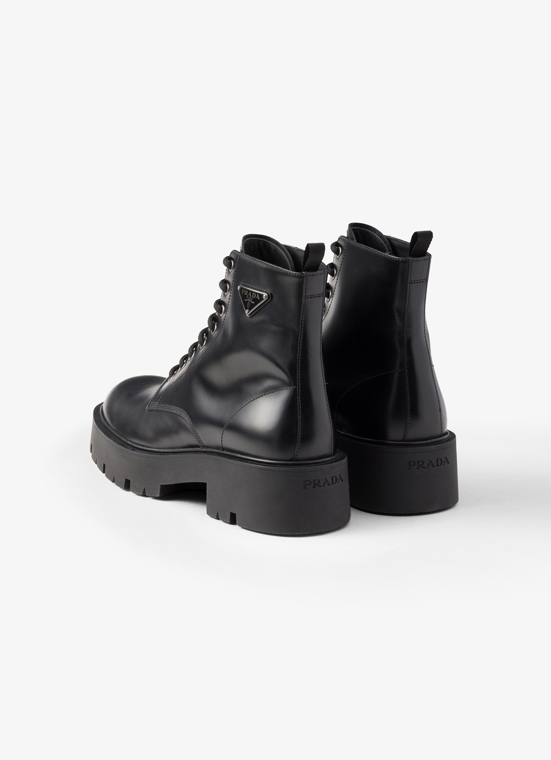 Prada Veterboot van leer - achterkant 3 zwart