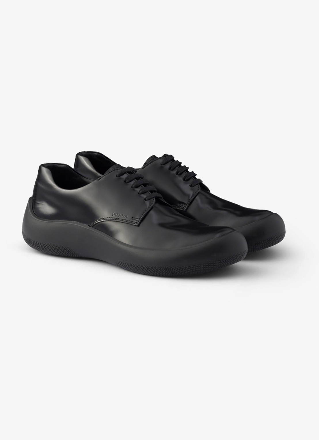 Prada Veterschoen van leer - detail 2 zwart