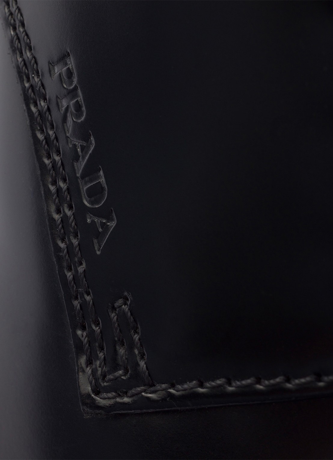 Prada Veterschoen van leer - detail 5 zwart