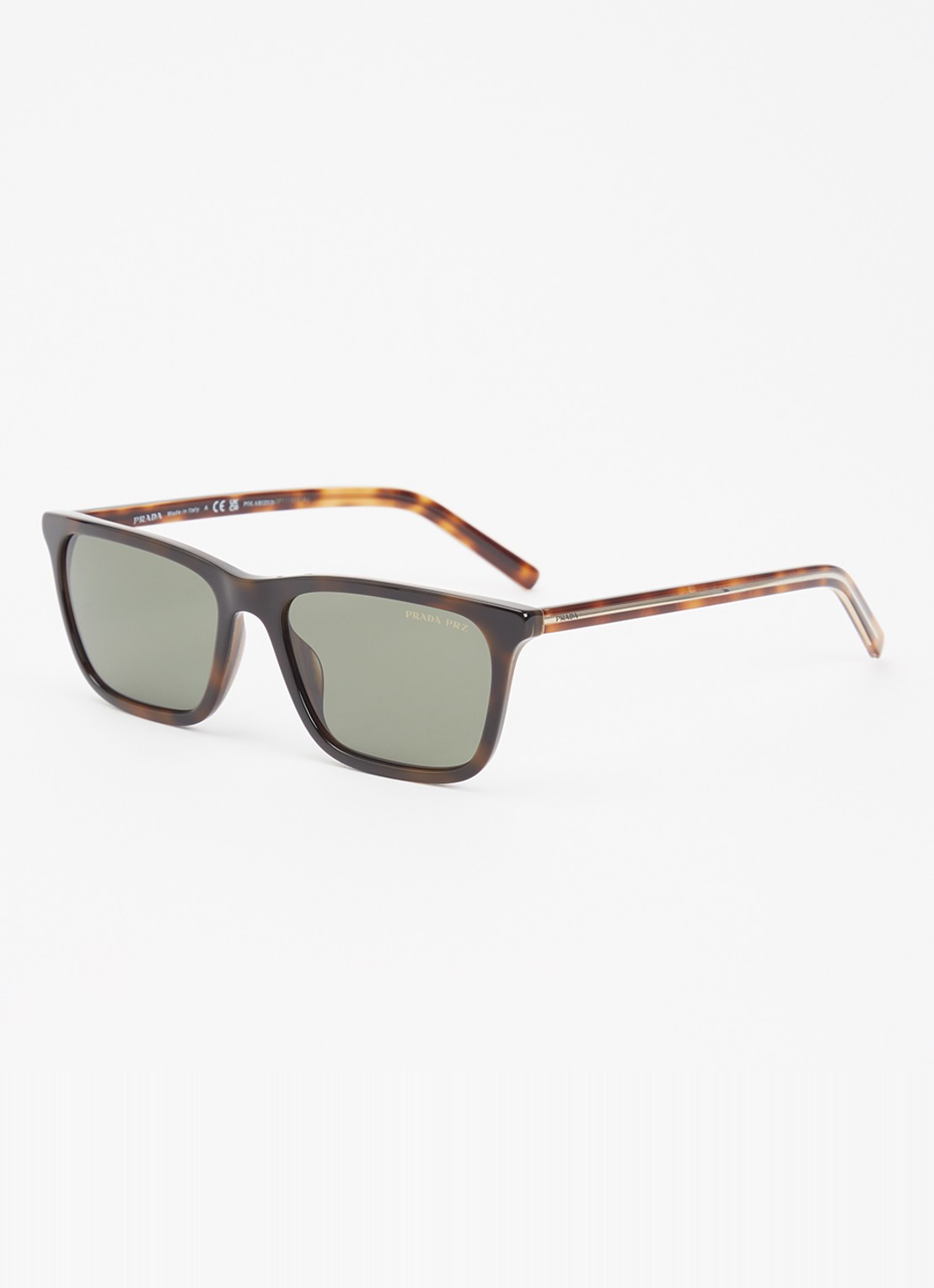 Prada Wayfarer zonnebril gepolariseerd PR D19S - voorkant 4 donkerbruin