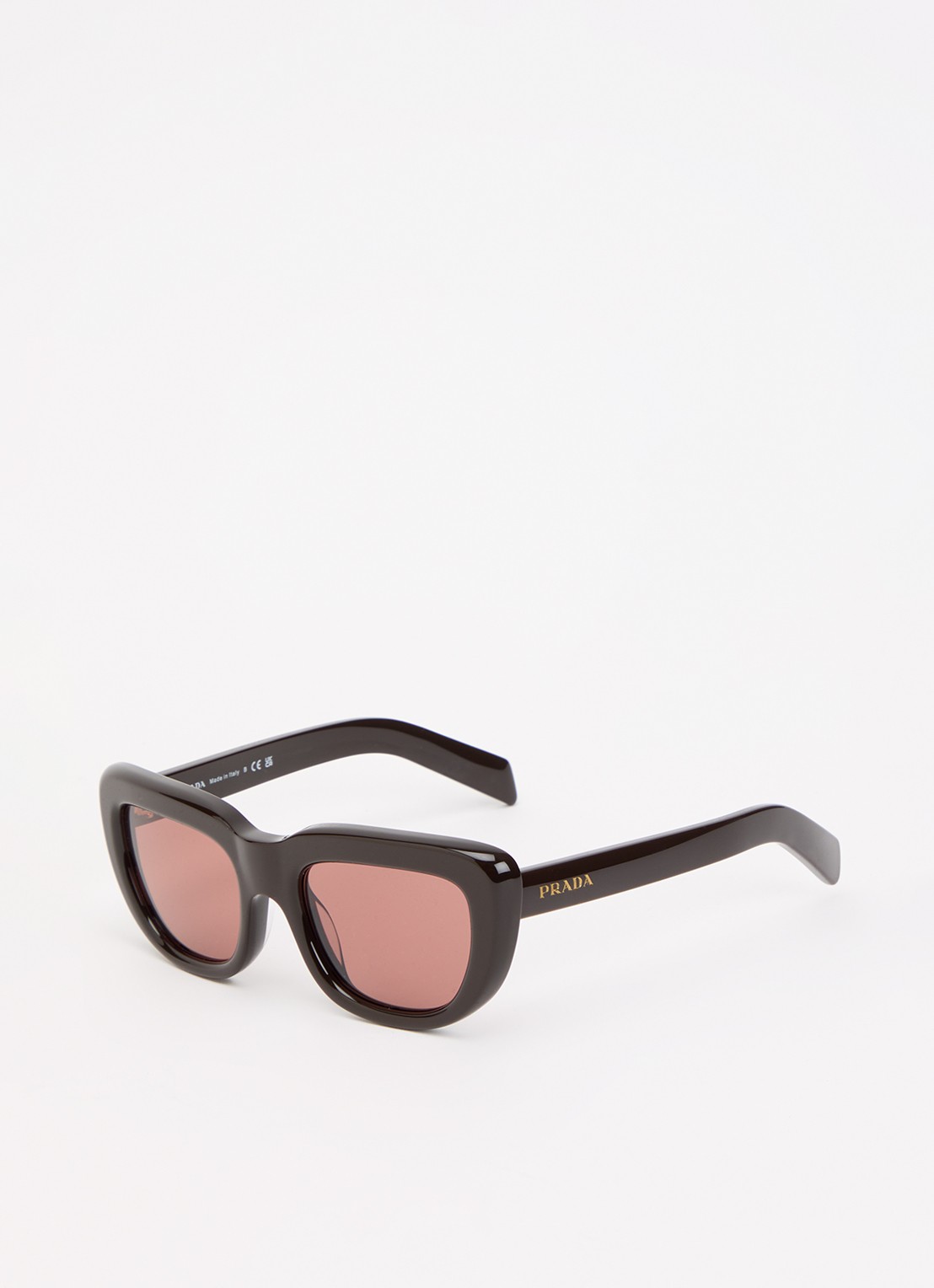 Prada Wayfarer zonnebril PR D07S - voorkant donkerbruin
