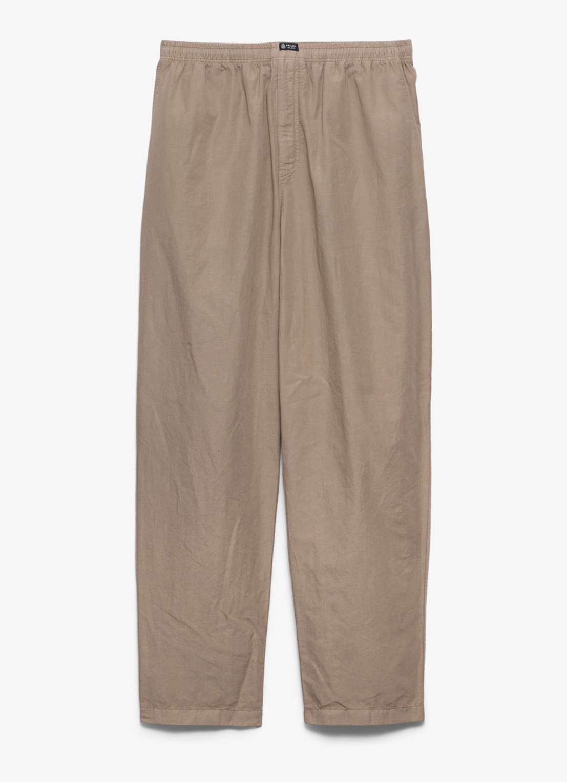 Prada Wide fit chino in linnenblend - voorkant beige