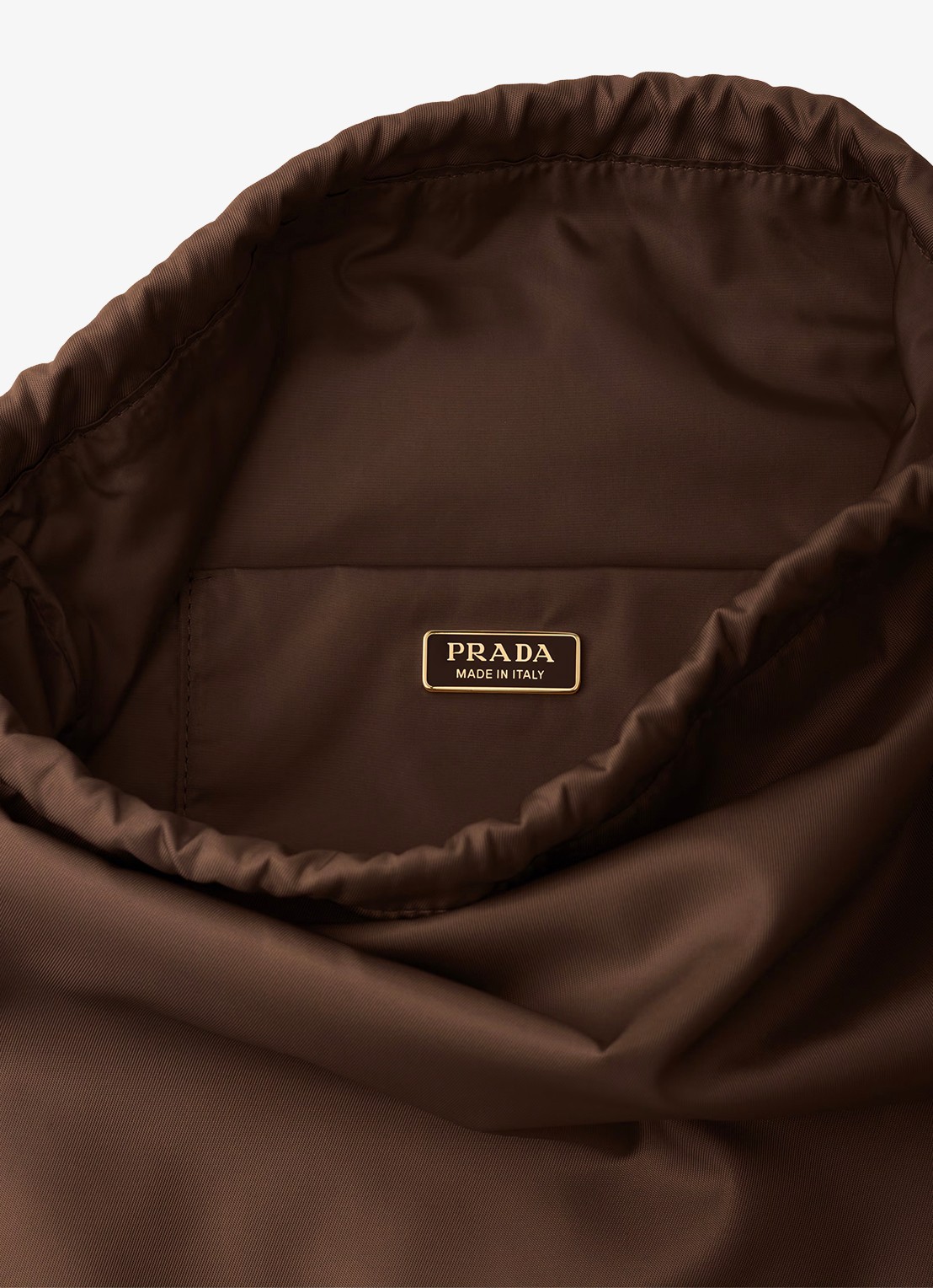 Prada Wish Re-Nylon handtas met logo - detail 2 donkerbruin