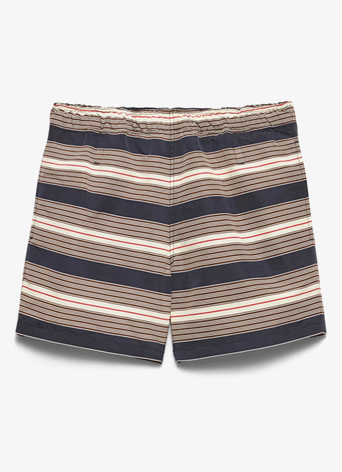 Prada Zwemshorts met streepprint - voorkant donkerblauw