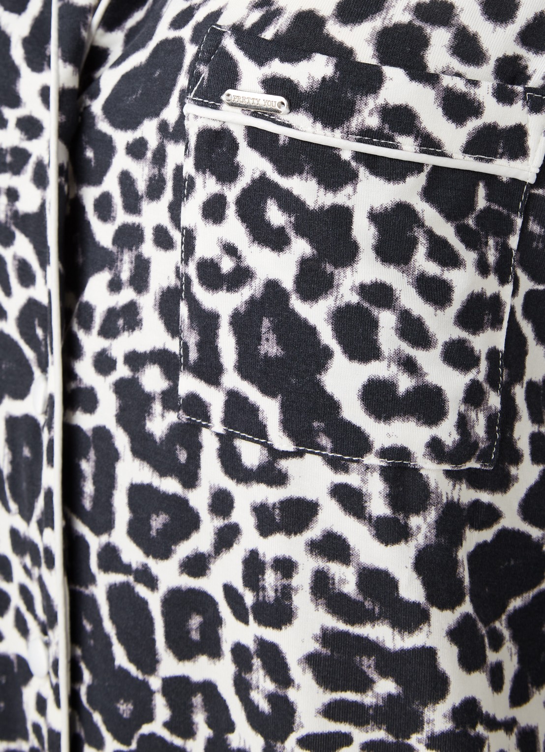 Pretty You Bamboo pyjamaset met contrasterende bies - detail 5 donkergrijs