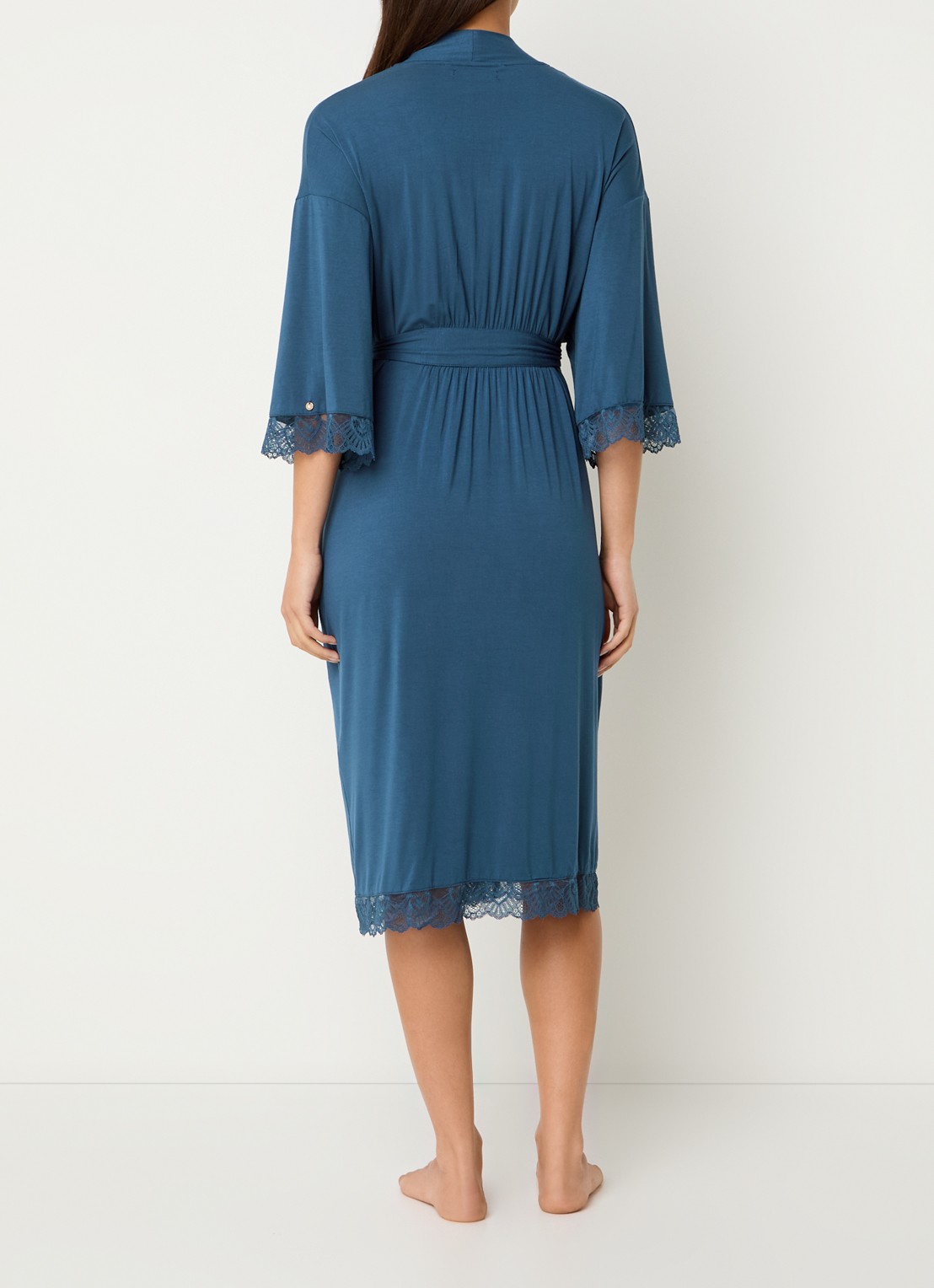 Pretty You Kimono met kant - achterkant 4 petrol