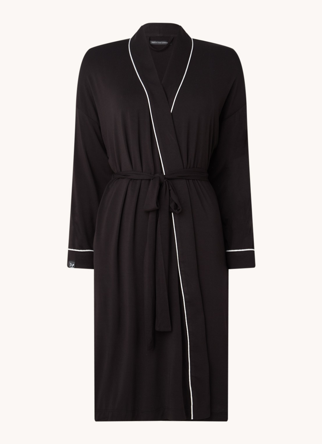 Pretty You Kimono met strikceintuur - voorkant 3 zwart
