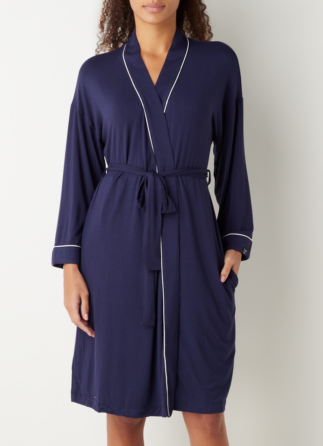 Pretty You Kimono met strikceintuur - detail royalblauw