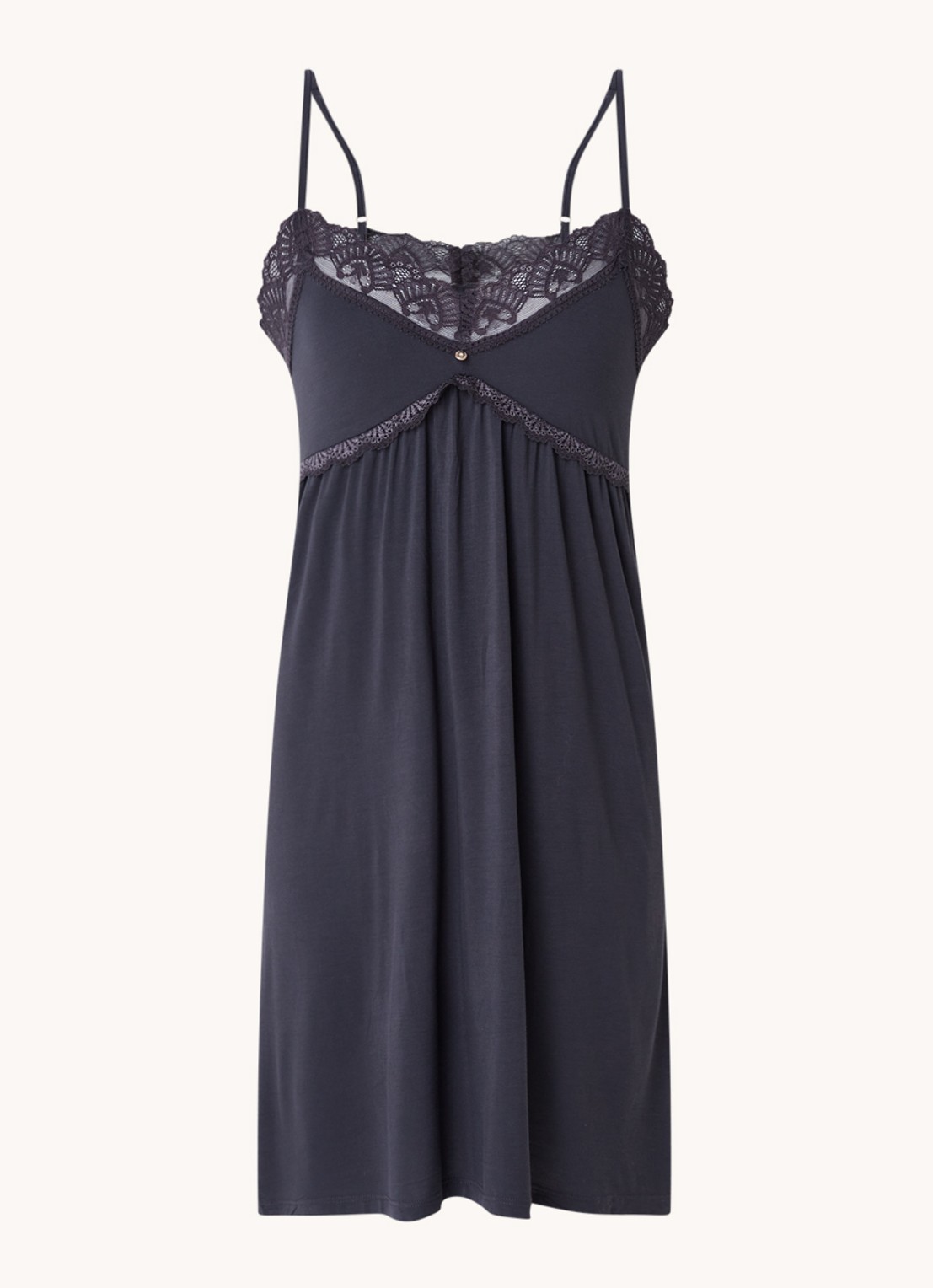 Pretty You Slipdress met kant - voorkant 3 antraciet