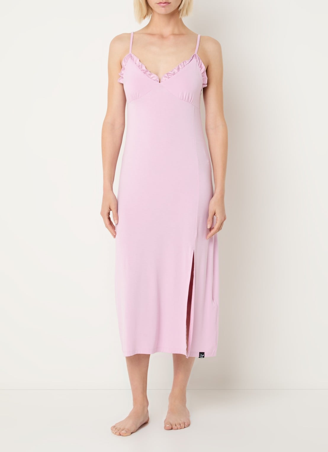 Pretty You Slipdress met split - detail 4 roze