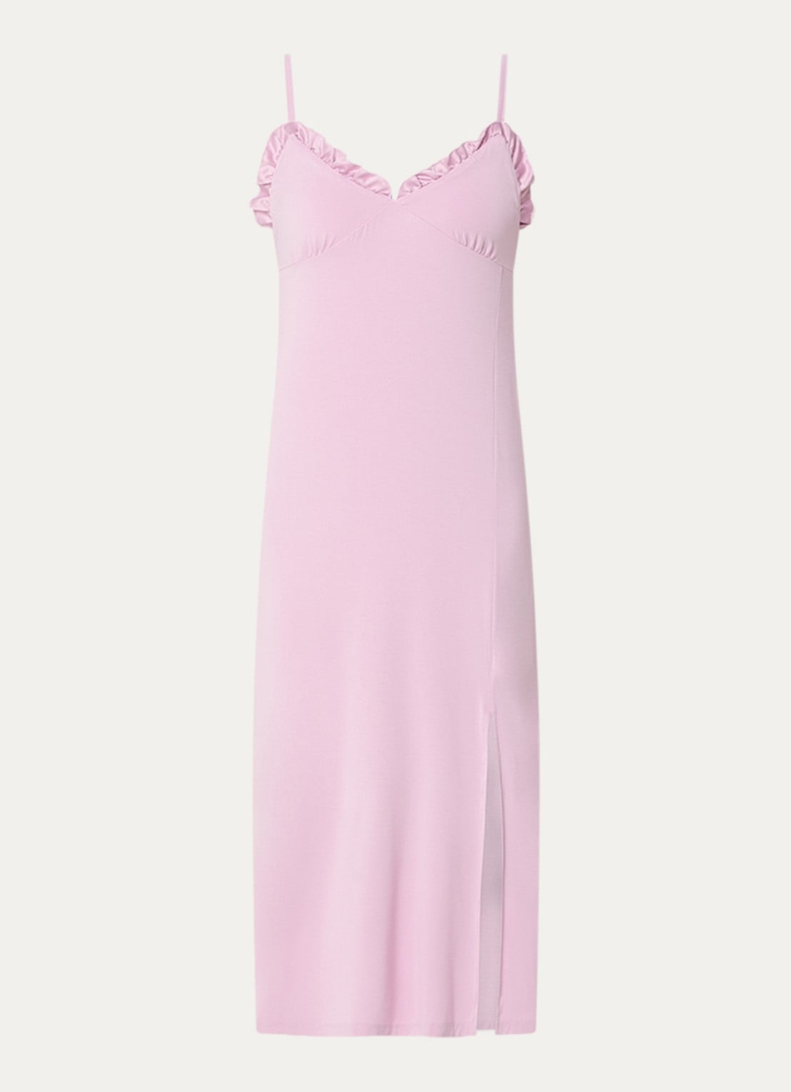 Pretty You Slipdress met split - voorkant 2 roze