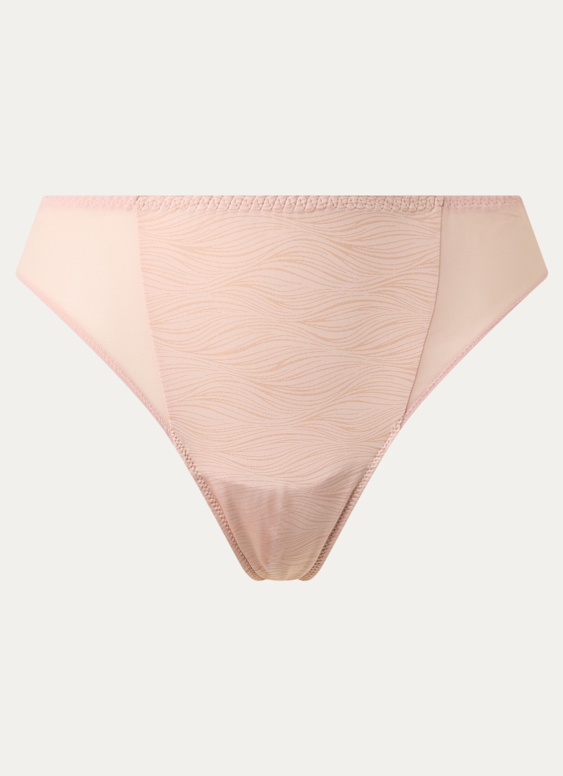 PrimaDonna Briana string met lurex en print - voorkant zalmroze